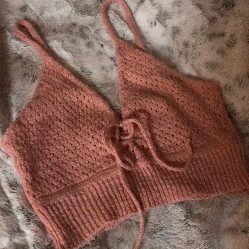 Pink Crochet Crop Top